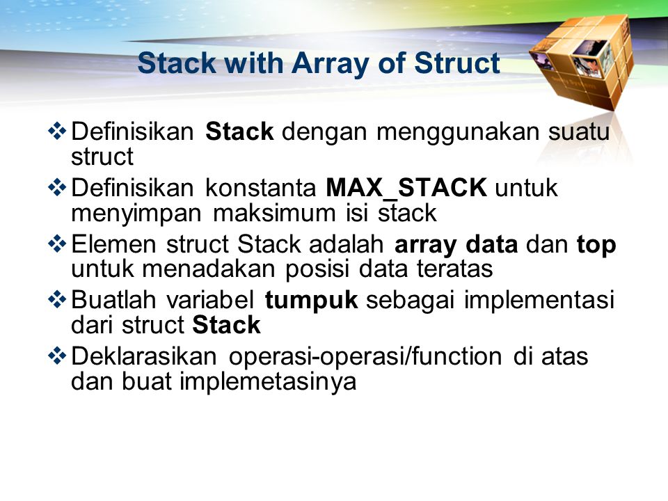 Stack with Array of Struct