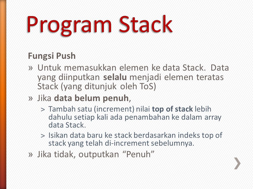 Program Stack Fungsi Push
