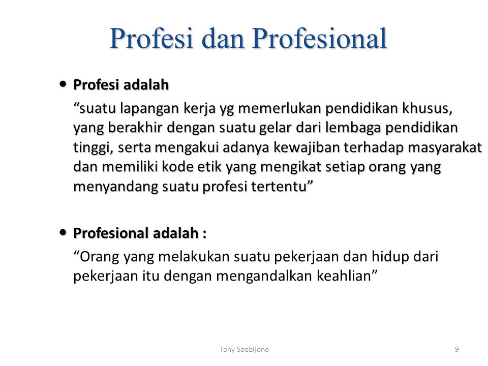 Profesi dan Profesional