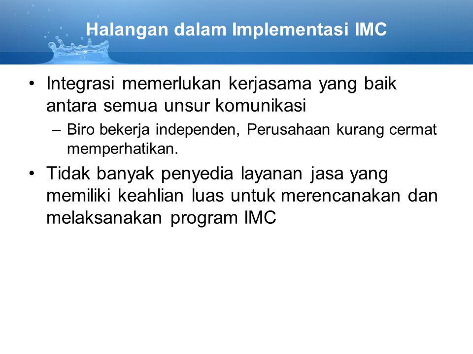 Halangan dalam Implementasi IMC