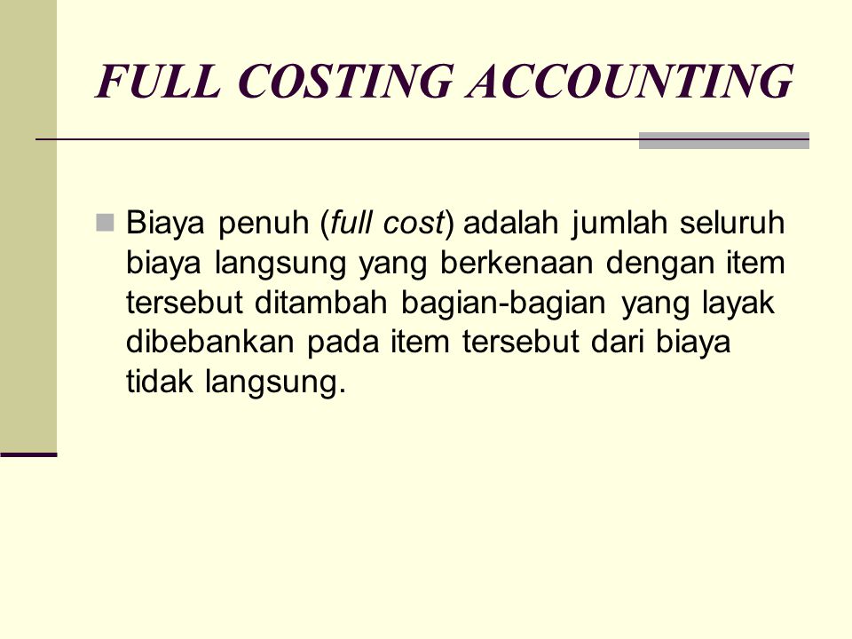 FULL COSTING ACCOUNTING