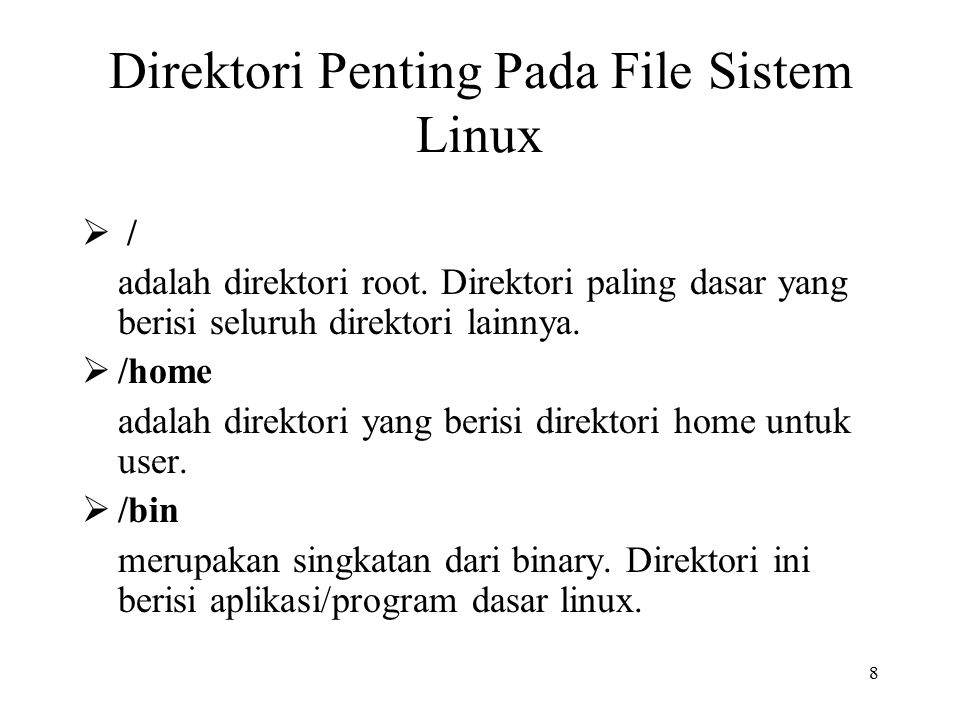 Direktori Penting Pada File Sistem Linux