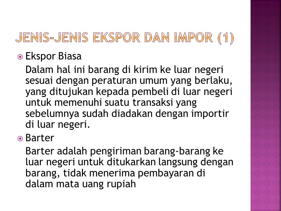 Jenis-jenis Ekspor dan Impor (1)