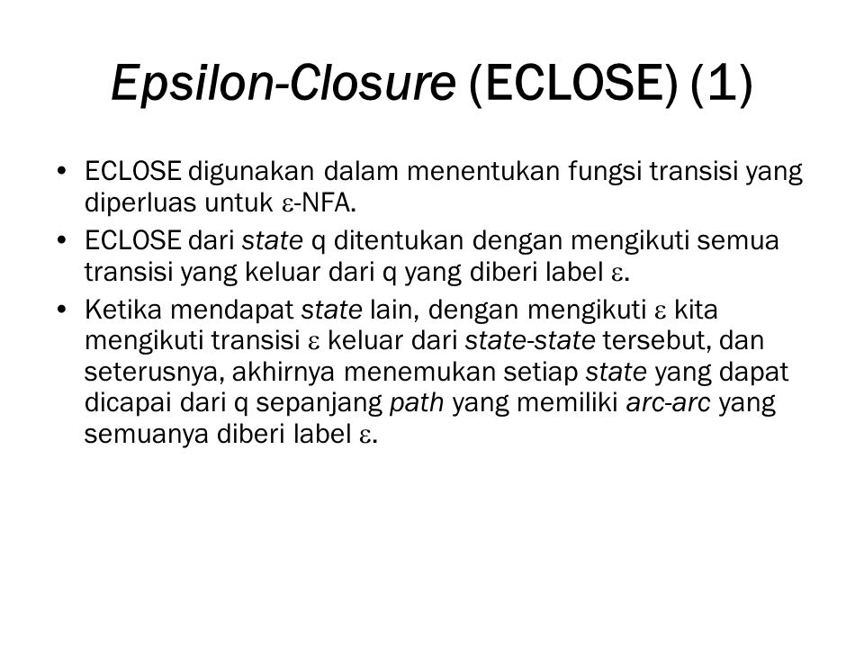 Epsilon-Closure (ECLOSE) (1)