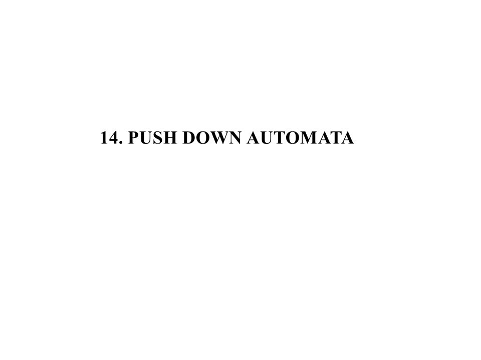 14. PUSH DOWN AUTOMATA