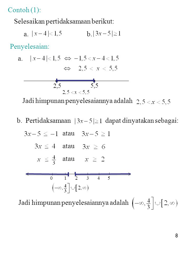 Contoh Soal Pertidaksamaan Nilai Mutlak Kalkulus 1