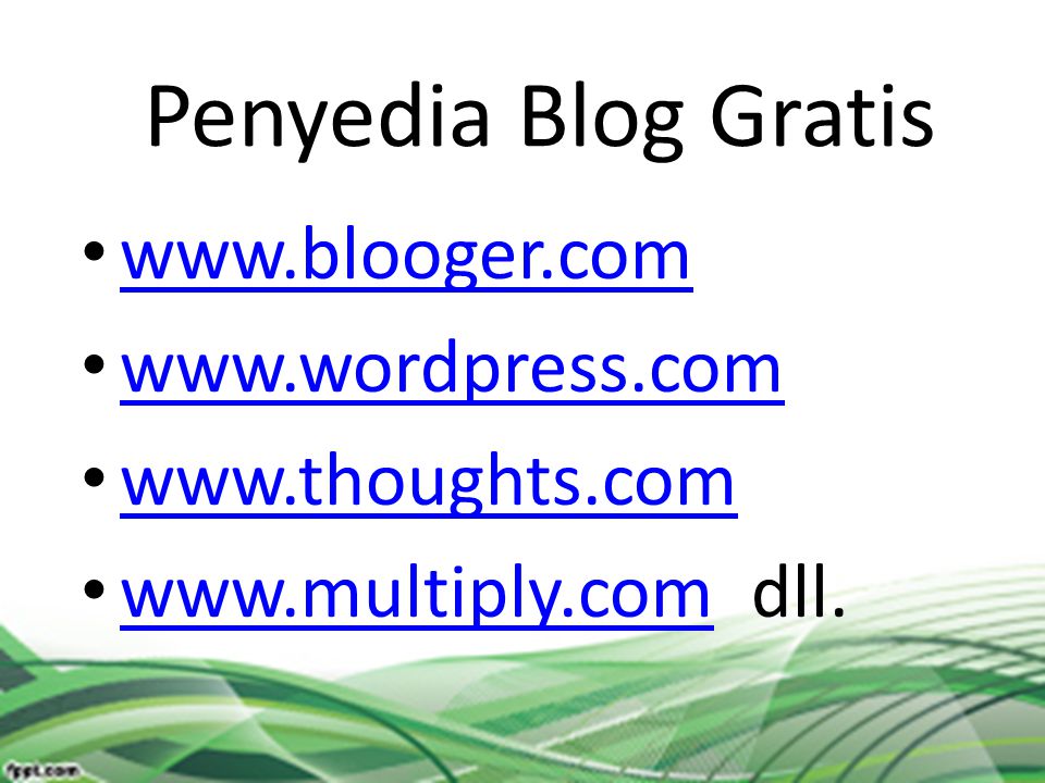 Penyedia Blog Gratis
