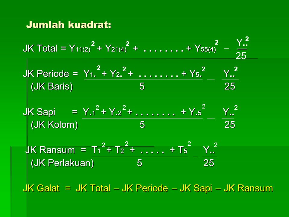 JK Total = Y11(2) + Y21(4) Y55(4) —