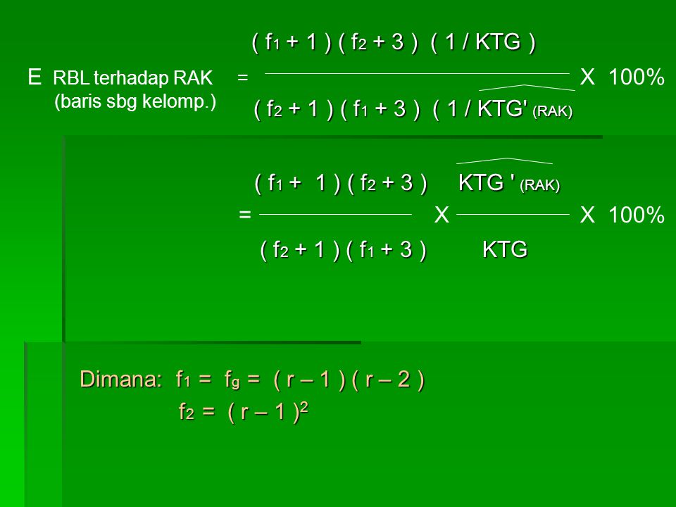 ( f1 + 1 ) ( f2 + 3 ) ( 1 / KTG ) ( f1 + 1 ) ( f2 + 3 ) KTG (RAK)