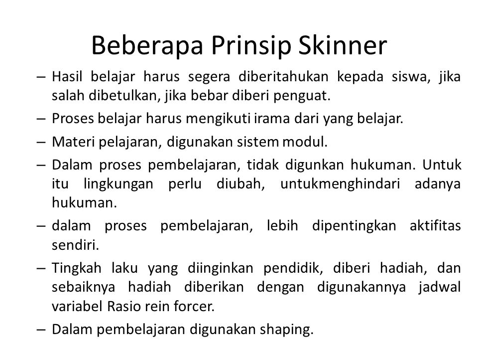 Beberapa Prinsip Skinner
