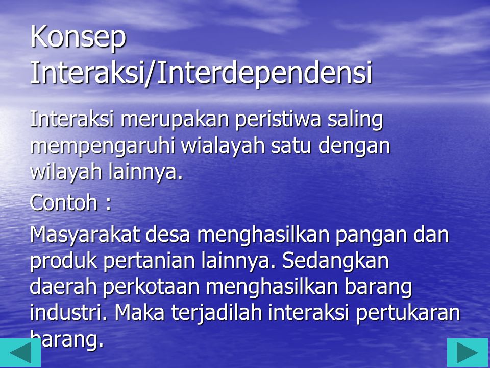 Konsep Interaksi/Interdependensi