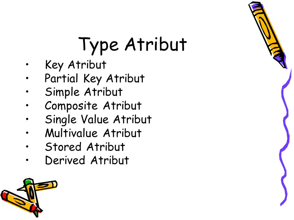 Type Atribut Key Atribut Partial Key Atribut Simple Atribut