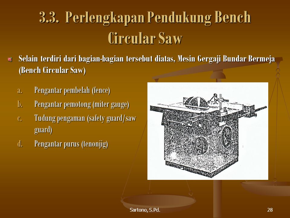 3.3. Perlengkapan Pendukung Bench Circular Saw