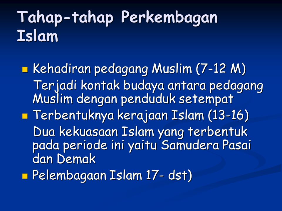 Tahap-tahap Perkembagan Islam