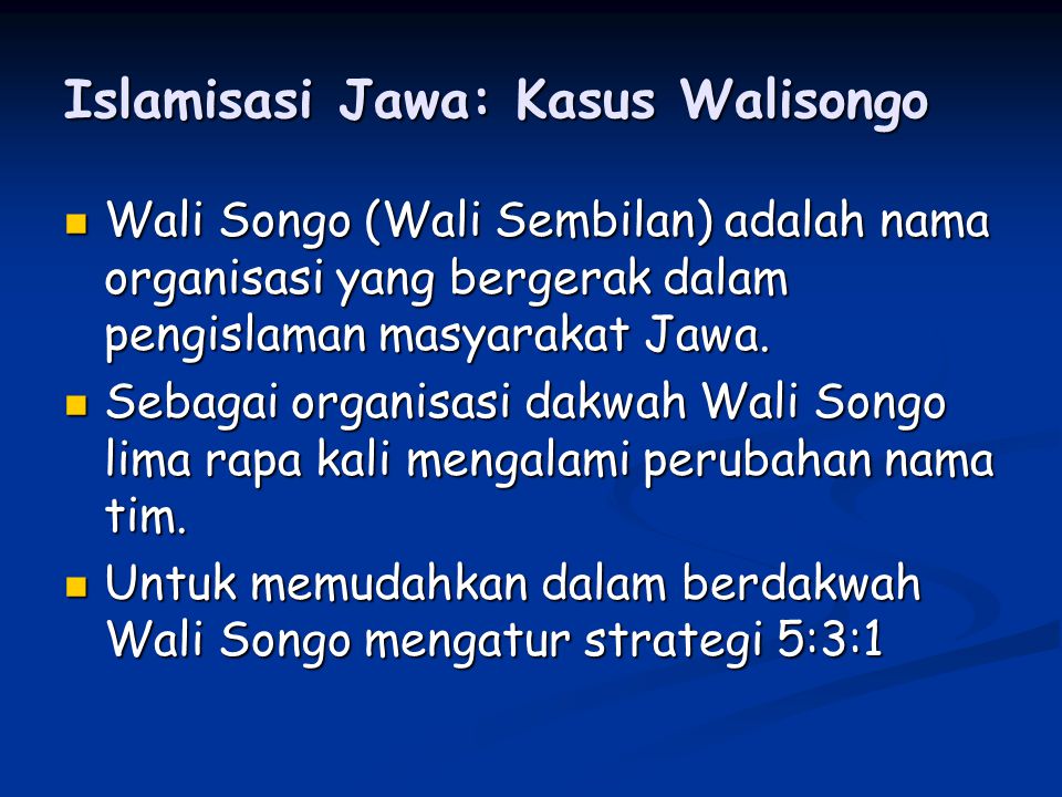 Islamisasi Jawa: Kasus Walisongo
