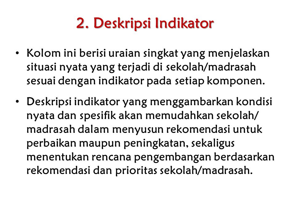 2. Deskripsi Indikator
