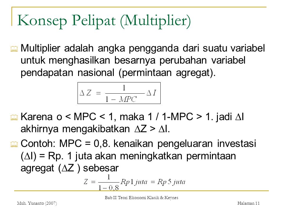 Konsep Pelipat (Multiplier)