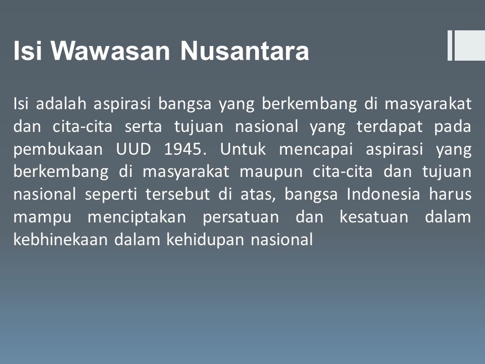 Isi Wawasan Nusantara