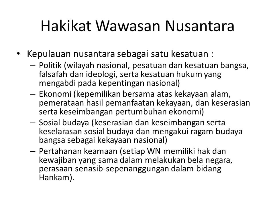 Hakikat Wawasan Nusantara