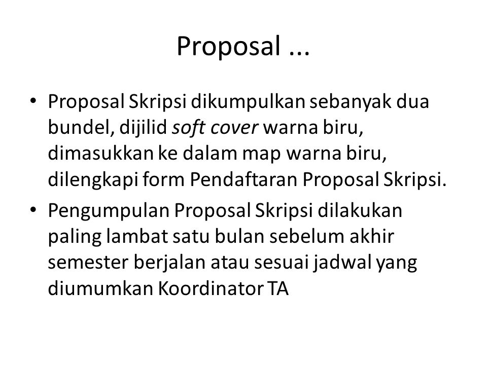 Proposal ...