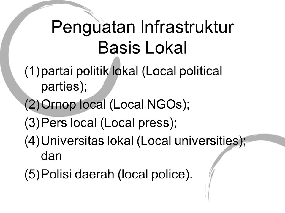 Penguatan Infrastruktur Basis Lokal