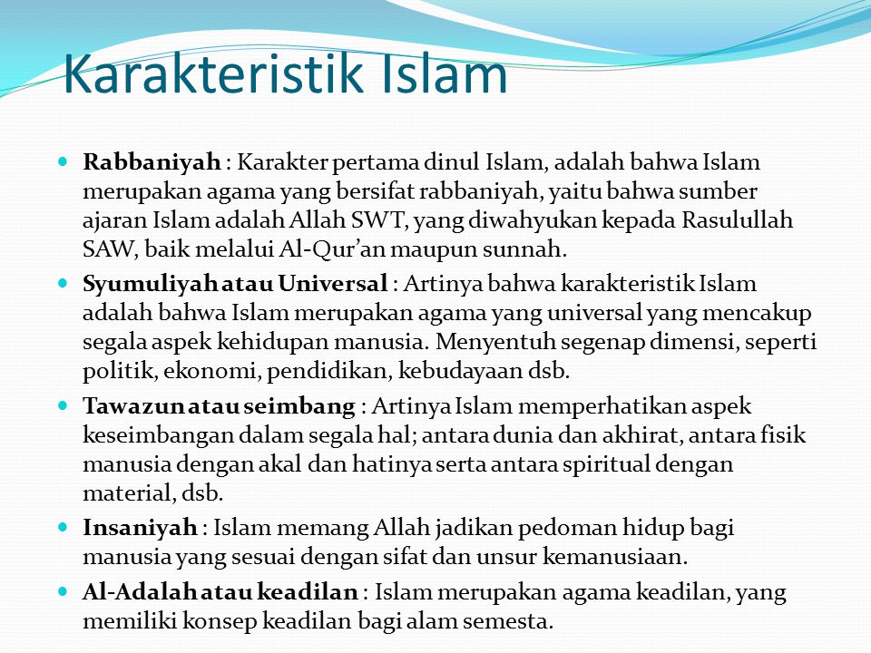 Karakteristik Islam