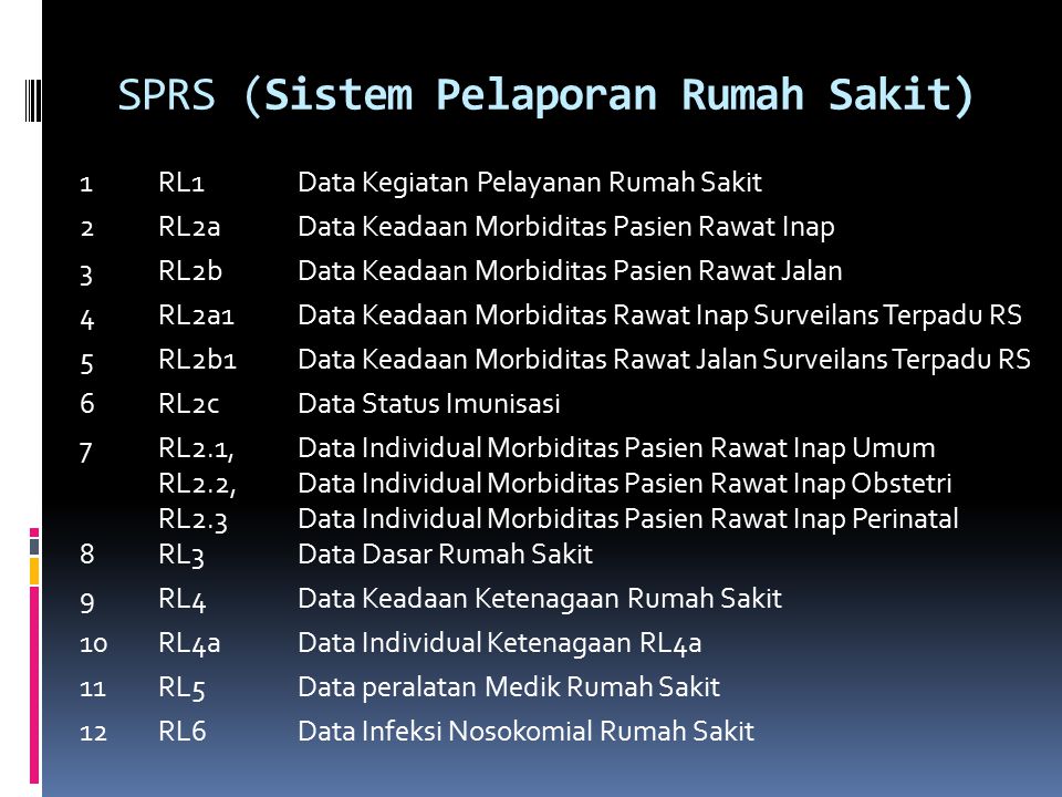 SPRS (Sistem Pelaporan Rumah Sakit)
