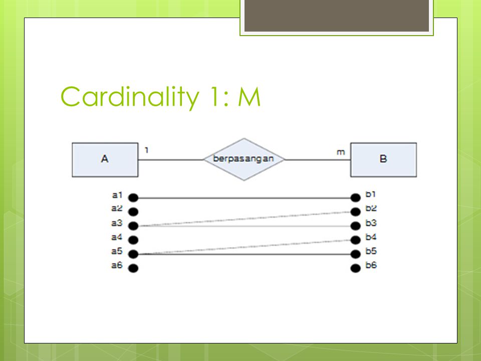 Cardinality 1: M