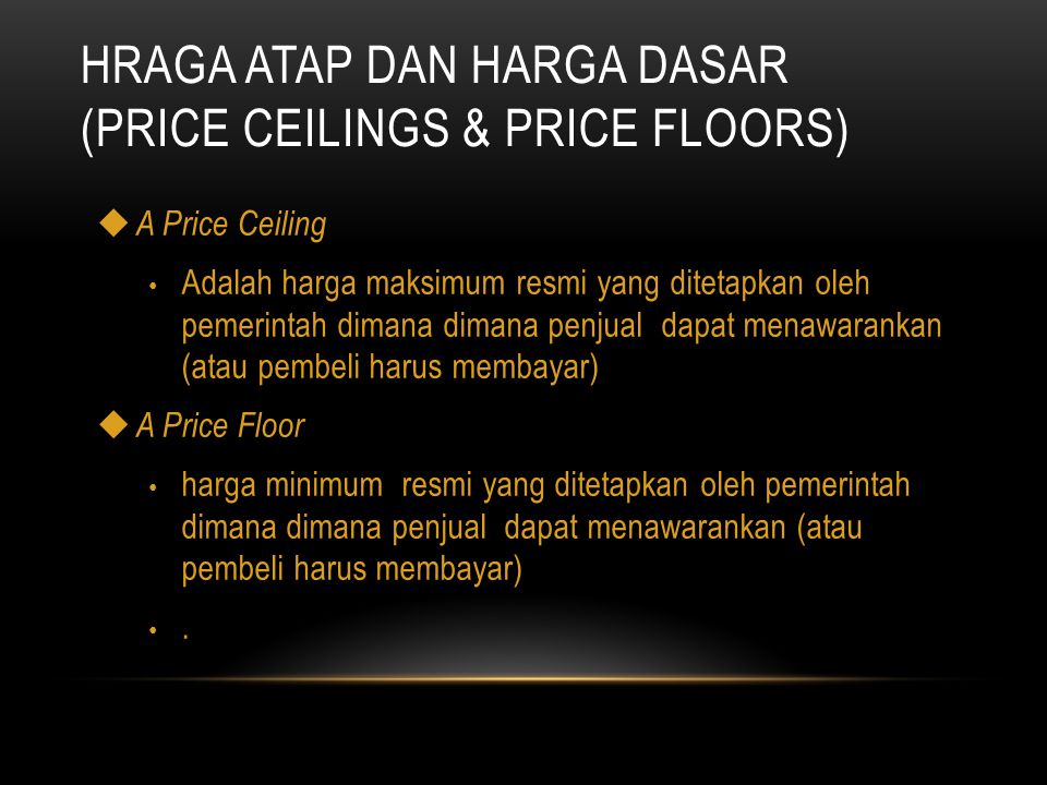 Hraga atap dan Harga Dasar (Price Ceilings & Price Floors)