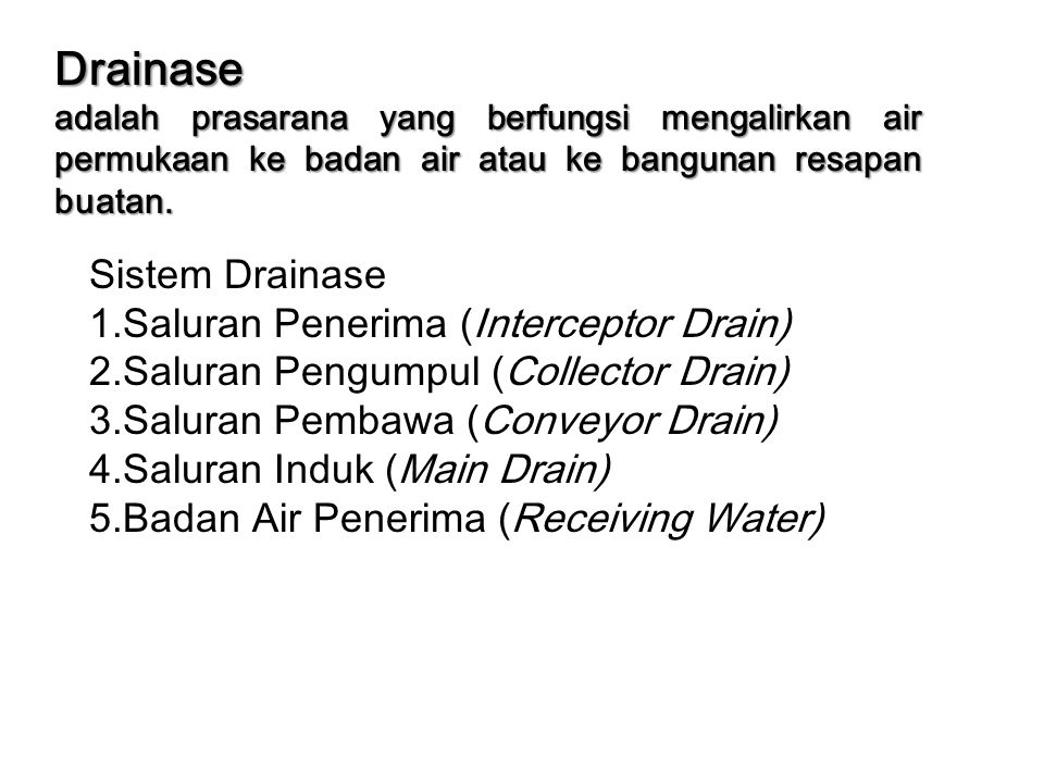 Badan Air Penerima Air Drainase