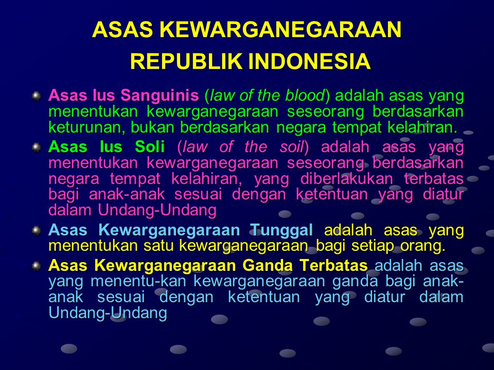 ASAS KEWARGANEGARAAN REPUBLIK INDONESIA