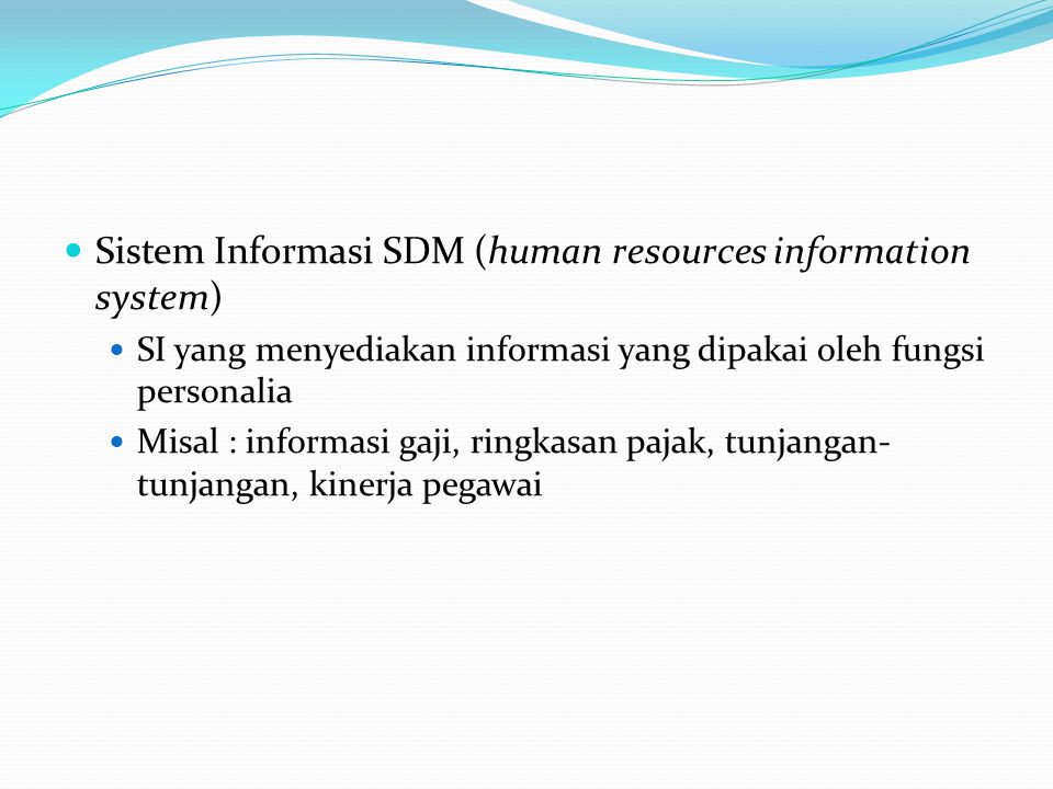 Sistem Informasi SDM (human resources information system)