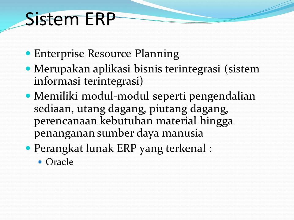 Sistem ERP Enterprise Resource Planning