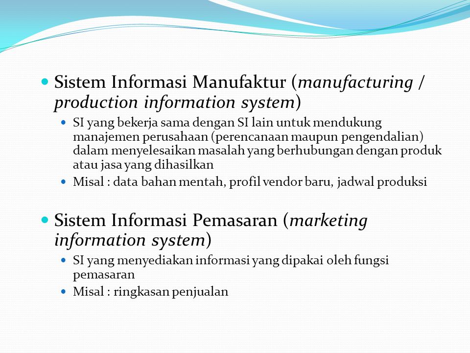 Sistem Informasi Pemasaran (marketing information system)