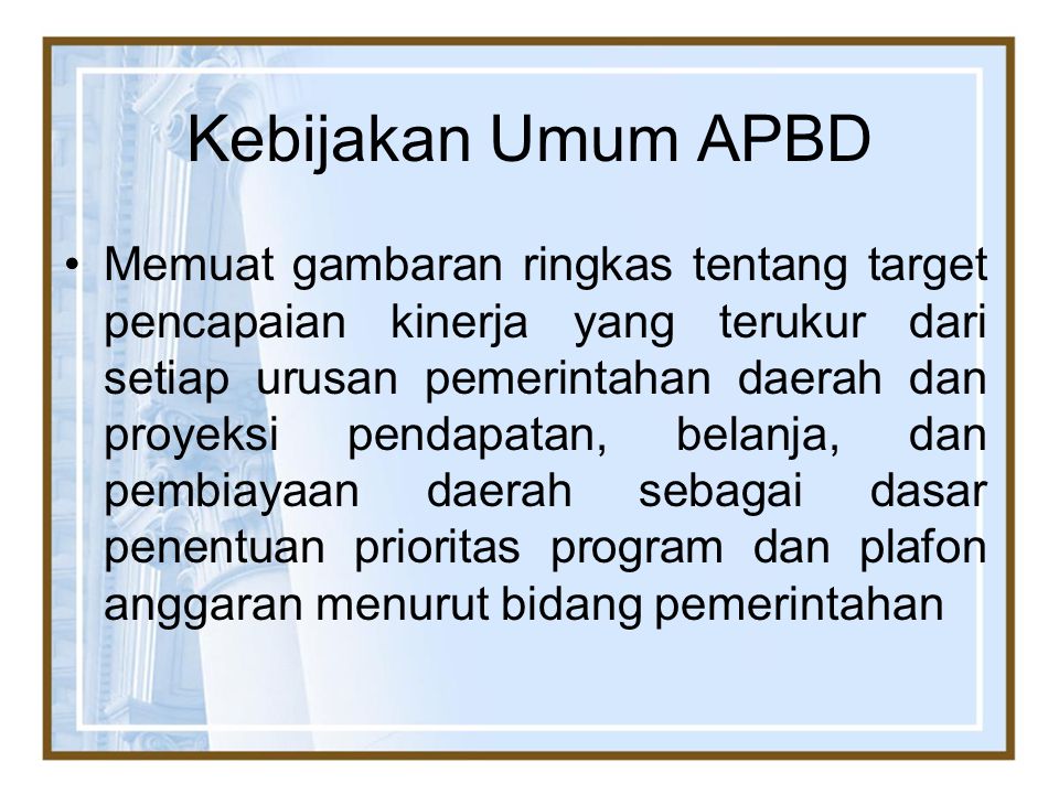 Kebijakan Umum APBD