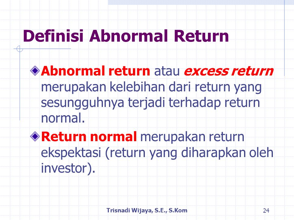 Definisi Abnormal Return