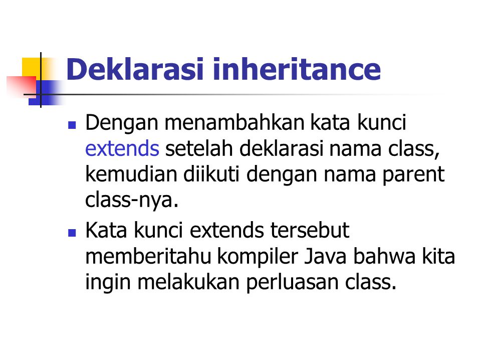 Deklarasi inheritance