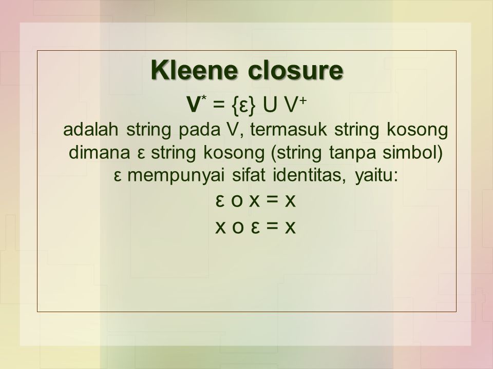 Kleene closure