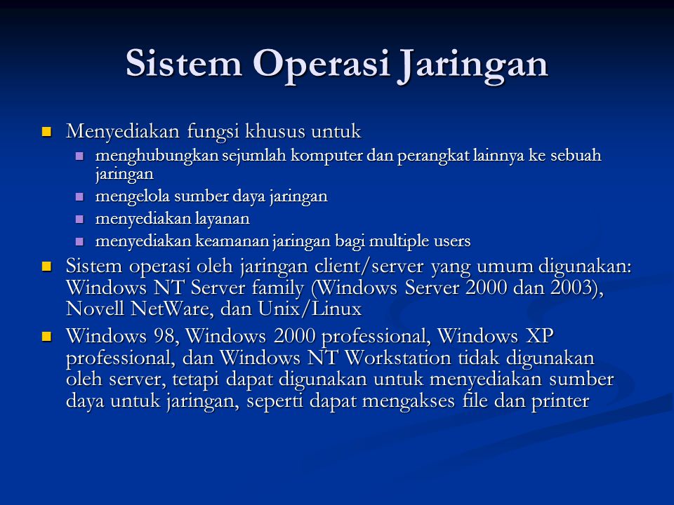 Sistem Operasi Jaringan