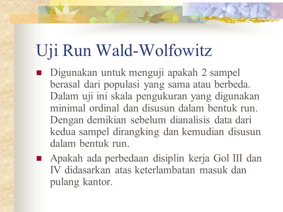 Uji Run Wald-Wolfowitz