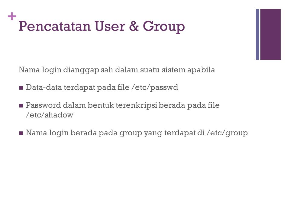 Pencatatan User & Group