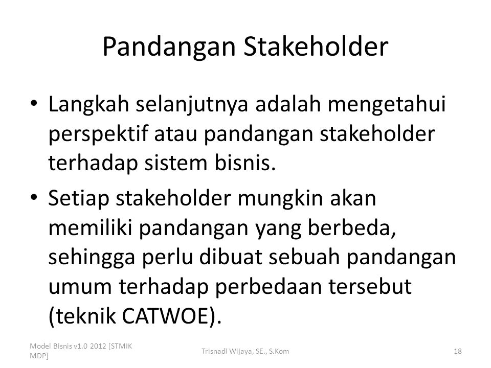 Pandangan Stakeholder