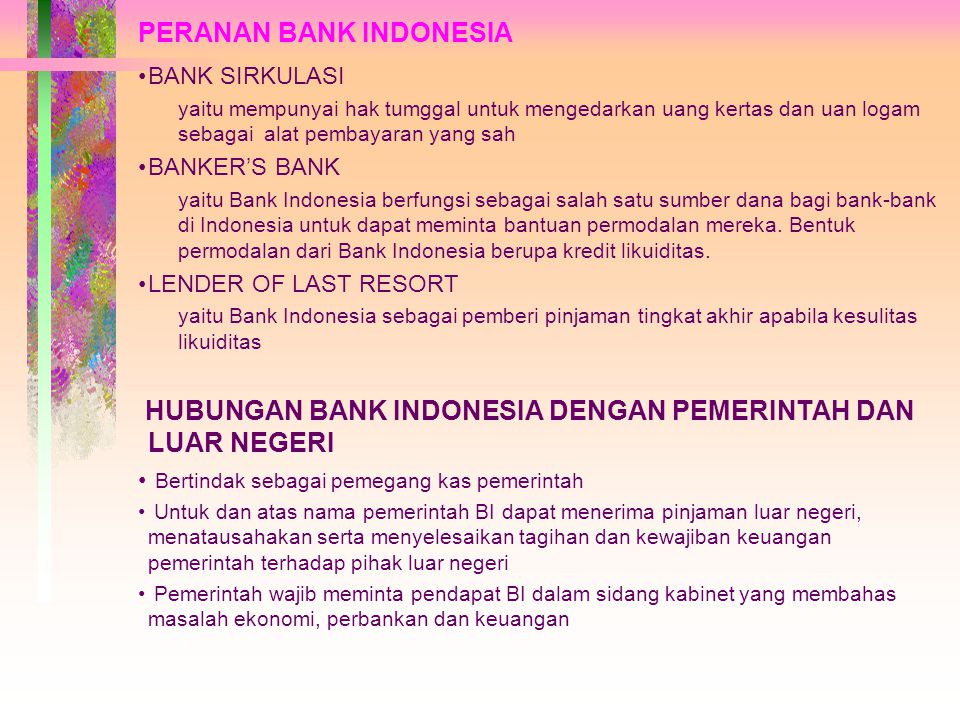PERANAN BANK INDONESIA