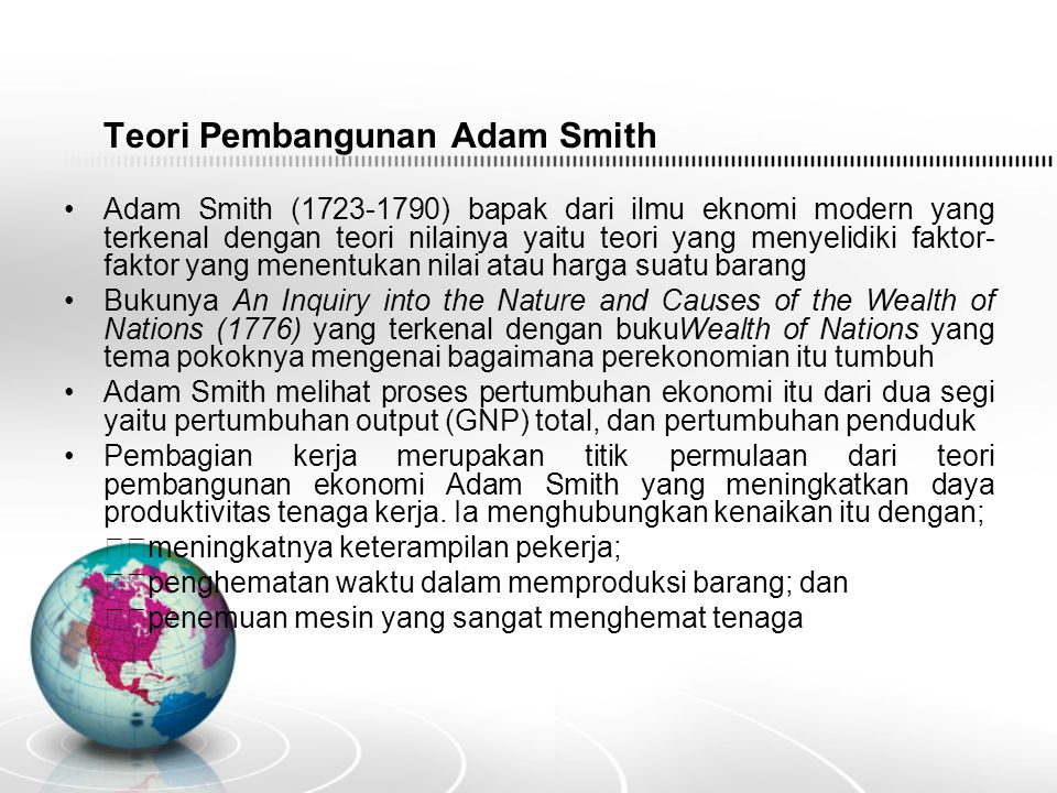 Teori Pembangunan Adam Smith