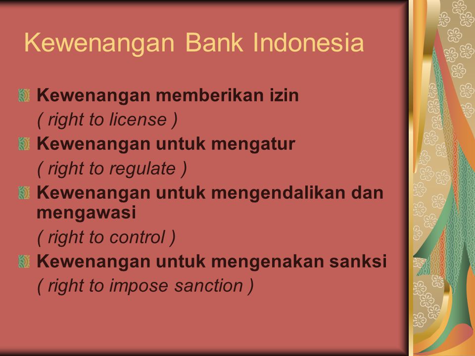 Kewenangan Bank Indonesia