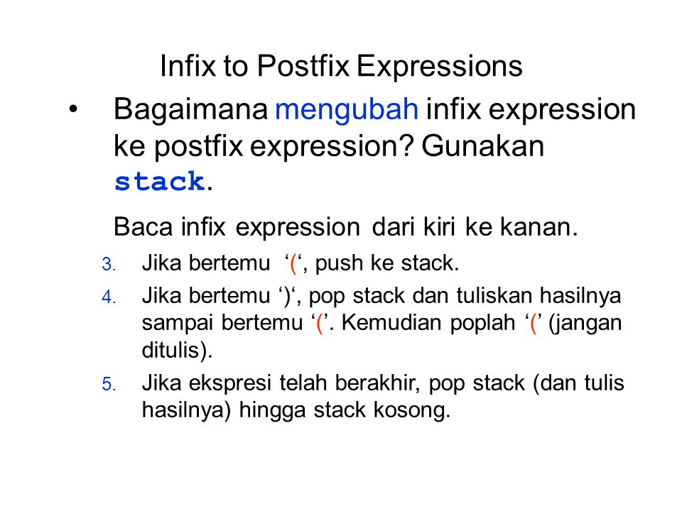Infix to Postfix Expressions