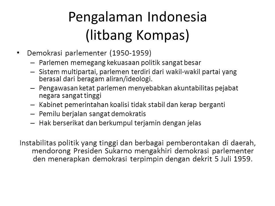 Pengalaman Indonesia (litbang Kompas)