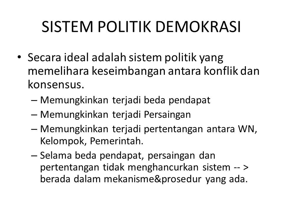 SISTEM POLITIK DEMOKRASI