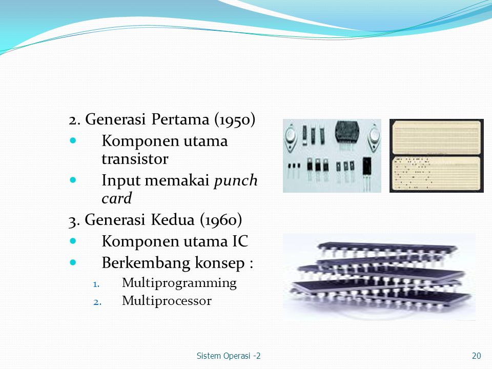 Komponen utama transistor Input memakai punch card