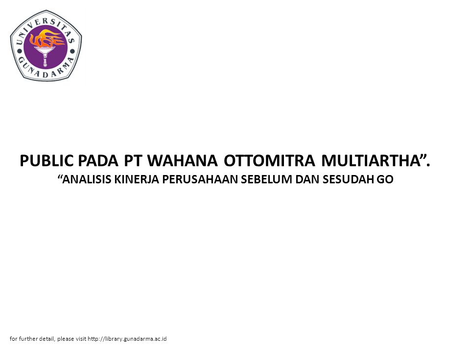 PUBLIC PADA PT WAHANA OTTOMITRA MULTIARTHA
